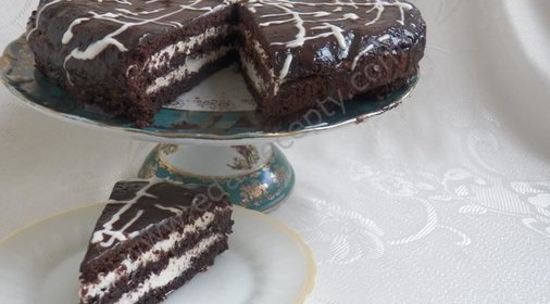 Шоколадно-творожный торт