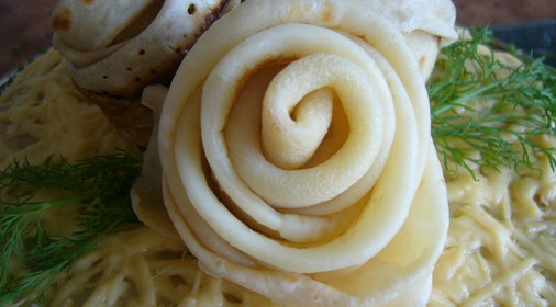 Торт блинный сырно - грибной