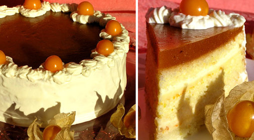Эксклюзивный бисквитно-муссовый торт Апельсин и хурма