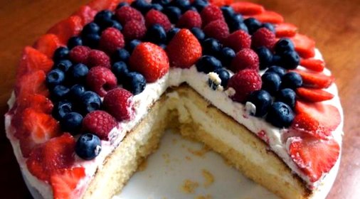 Домашний торт с фруктами