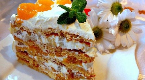 Торт с рикоттой и фруктами