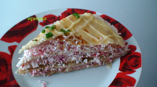 Торт-салат из блинчиков «Изобилие»