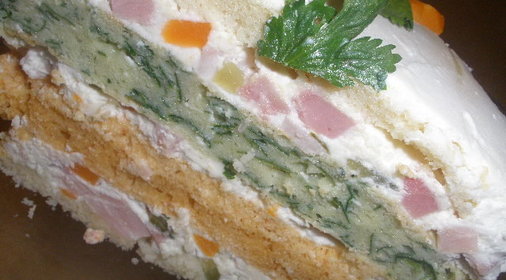 Закусочный трехслойный торт