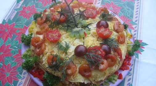 Блиный тортик МОРСКАЯ КОМПОЗИЦИЯ