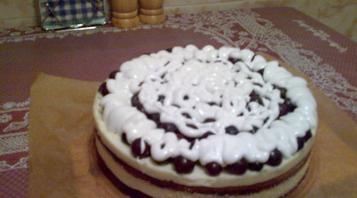 Творожный торт с виноградом