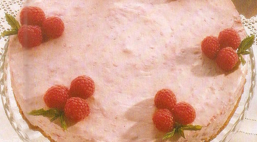 Творожный торт с малиной