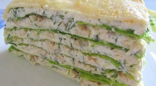 Белковый торт с куриной грудкой