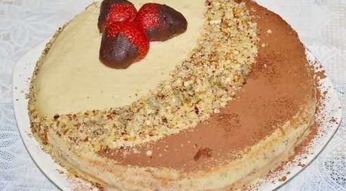 Бисквитный торт с заварным кремом