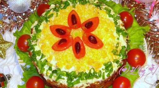 Трехцветный закусочный торт Фасолька