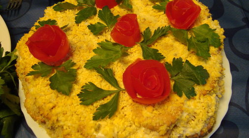 салат-торт из крекеров