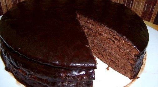 Торт «Прага» с шоколадной глазурью