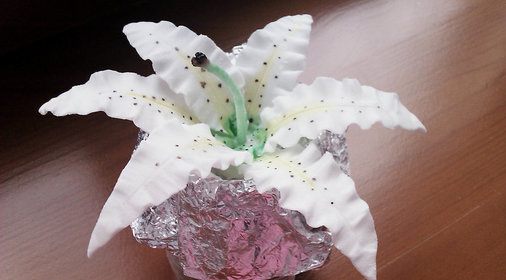 Моя лилия из мастики на торт