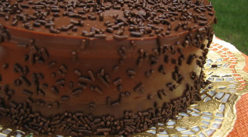 Торт-пирог « ШОКОЛАДНЫЙ »с шоколадными чипсами и в шоколадной панакоте (Ultra Choc-Chip Cake)