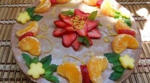 Шоколадно-манговый торт