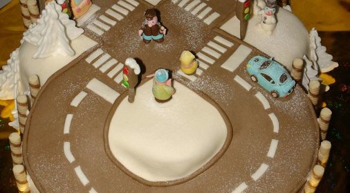 Торт Зимний город