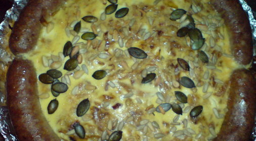 Торт из охотничьих колбасок