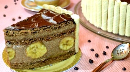 Шоколадно-банановый торт