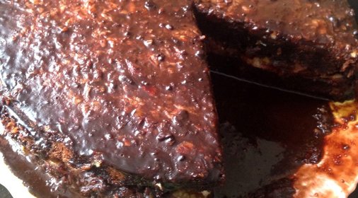 Постный торт с шоколадной помадкой