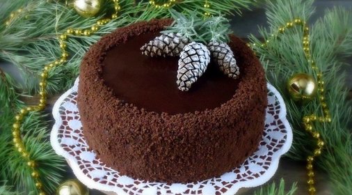 Шоколадный торт с курагой