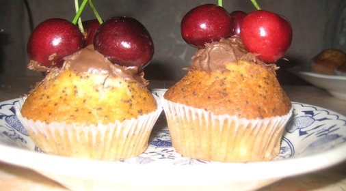 Маковые тортини с черешней
