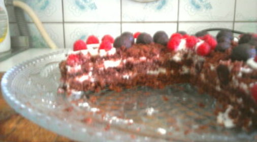 Шоколадный торт с малиной (Шоколадный клевер)